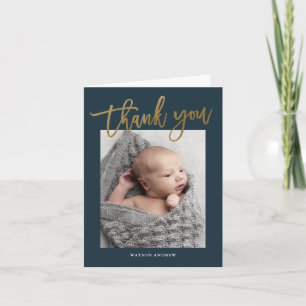 Modern Calligraphy photo thank you note Dankeskarte