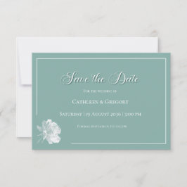 Modern Calligraphy Sage Green Floral Wedding  Save The Date