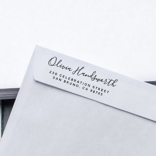 Modern Calligraphy Simple Custom Return Address Permastempel