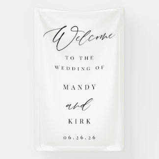 Modern Calligraphy Wedding Welcome Sign Banner