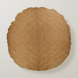 Modern Camel Brown Wavy Ripples Abstract Textured Rundes Kissen