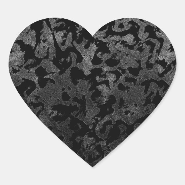 Modern Camo - Black and Dark Grey - Tarnung Herz-Aufkleber (Vorderseite)