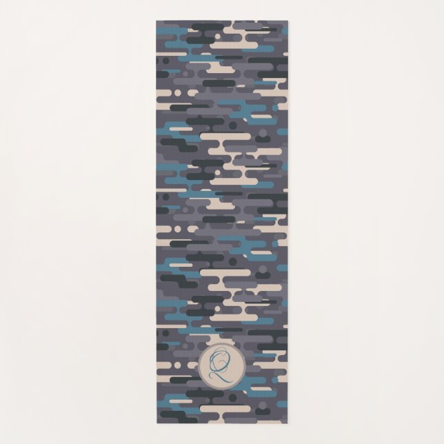 Modern Camouflage Aquamarin Reversible Yoga Mat Yogamatte (Vorderseite)