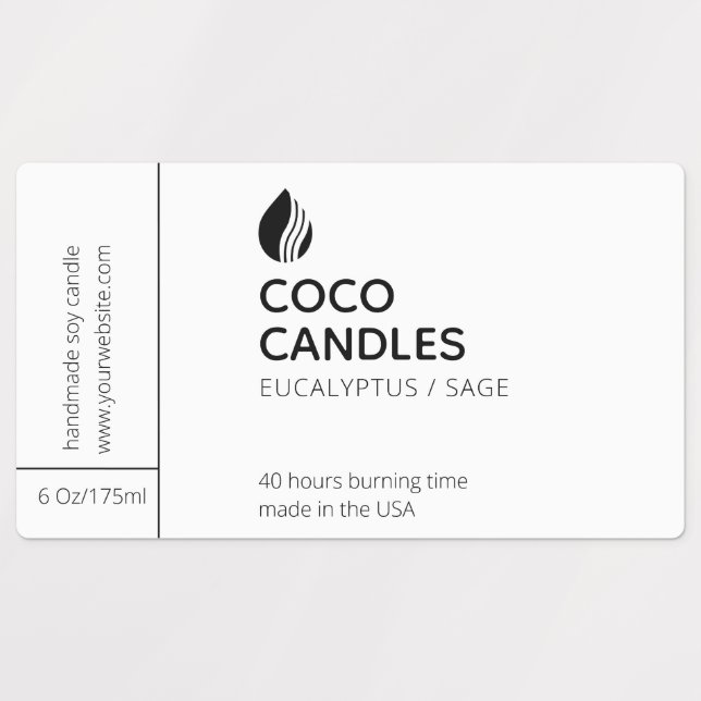 Modern Candle Logo Label Etiketten (Design 1)