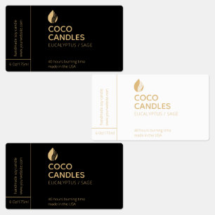 Modern Candle Logo Label   Etiketten