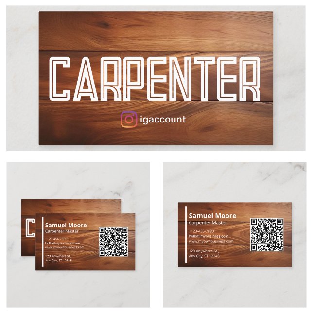 Modern Carob Carpenter Visitenkarte (Modern Carob Carpenter Business Card
)