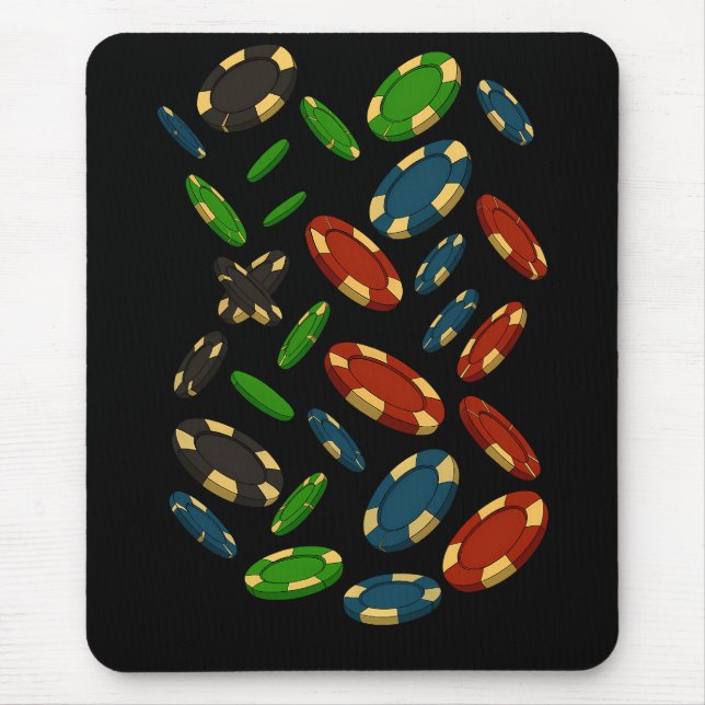 Modern Casino Chips 3D Art Design Mousepad (Vorne)