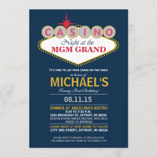Modern Casino Dinner Party Geburtstag einladen Einladung