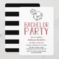 Modern Casino Night Bachelor Party Einladung