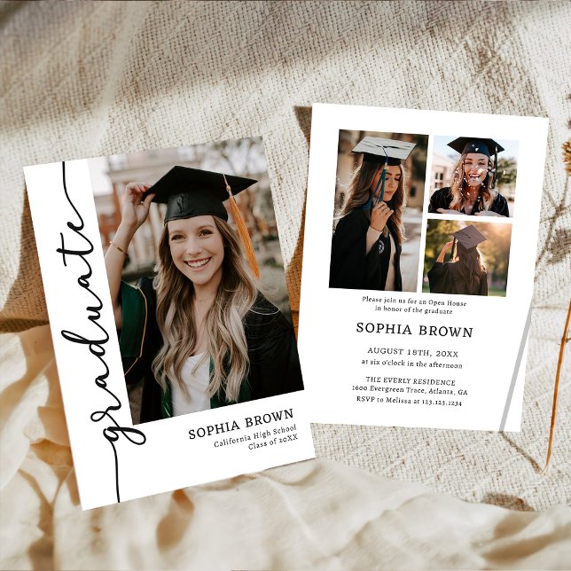 Modern Casual Photo Graduation Party Invitation (Créateur téléchargé)