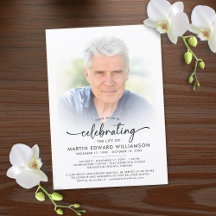 Modern Celebration of Life Memorial Funeral Photo