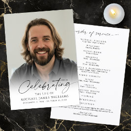 Modern Celebration of Life Photo Memorial Funeral Programm