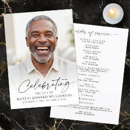 Modern Celebration of Life Photo Script White Programm