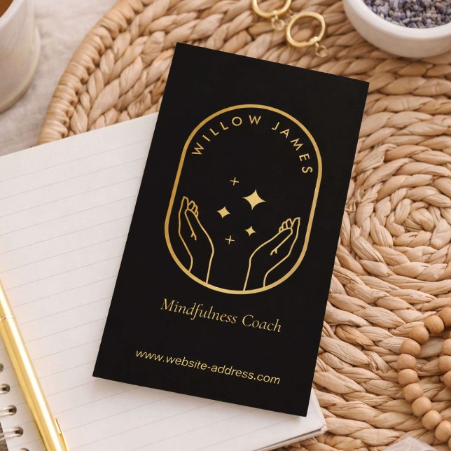 Modern Celestial Meditation Mindfulness Life Coach Visitenkarte (Von Creator hochgeladen)