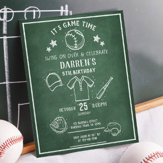 Modern Chalkboard Baseball Budget Geburtstag Einla