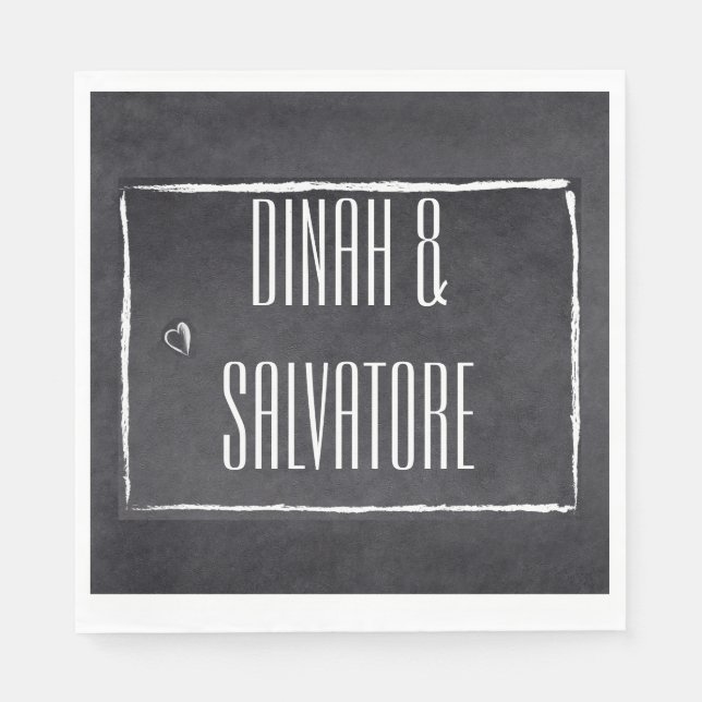 Modern Chalkboard Einfache Skripte Serviette (Vorderseite)