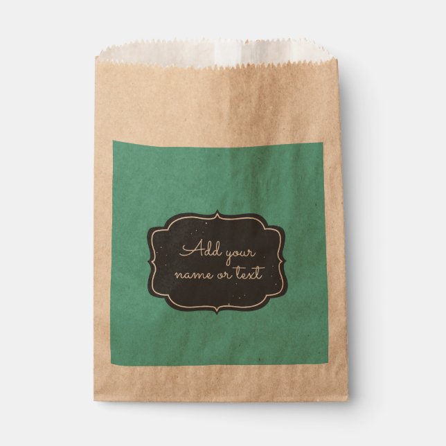 Modern Chalkboard Rahmen Custom Aqua Geschenktütchen (Vorderseite)