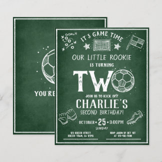 Modern Chalkboard Soccer Budget 2. Geburtstag