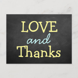 Modern Chalkboard Typografie Wedding Vielen Dank Postkarte