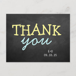 Modern Chalkboard Typografie Wedding Vielen Dank Postkarte