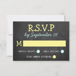 Modern Chalkboard Typografy Wedding RSVP Cards Karte