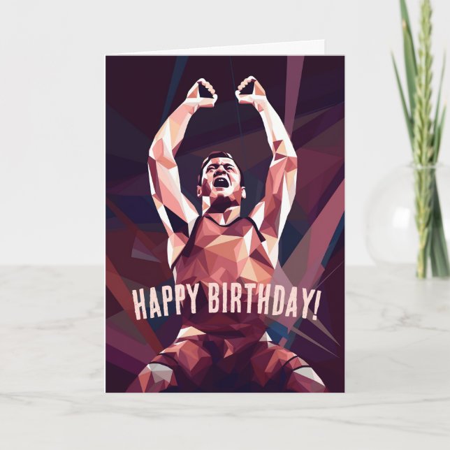 Modern Champion Wrestler Birthday Karte (Vorderseite)