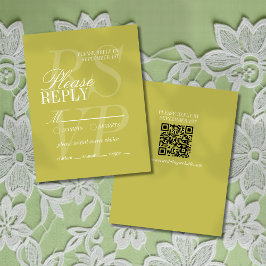 Modern Chartreuse Script Formal Wedding RSVP Karte