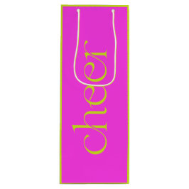 Modern Cheer Fuchsia Pink und Green Geschenktüte Für Weinflaschen