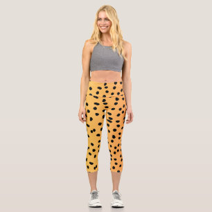 Modern Cheetah Print Capri Leggings