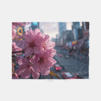 Modern Cherry Blossom Fleecedecke