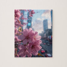 Modern Cherry Blossom Puzzle | 500-Piece Floral Pu
