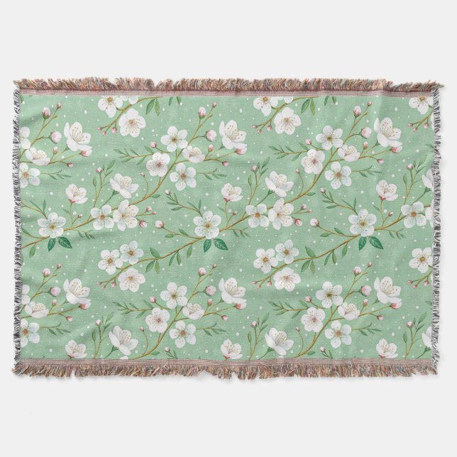 Modern Cherry Blossoms Winter Decke (Vorderseite)