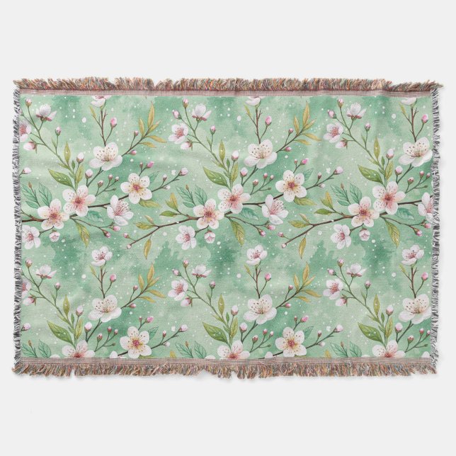 Modern Cherry Blossoms Winter Decke (Vorderseite)