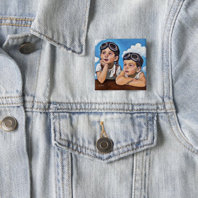 Modern Cherub Painting - Rembrandt Inspired Art Button (Beispiel)