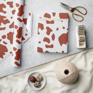 Modern Chic Ayrshire Kuh Animal Print Muster Geschenkpapier