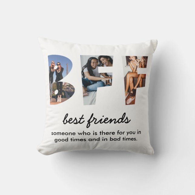 Modern Chic Best Friends 3 Foto Kissen (Vorderseite)