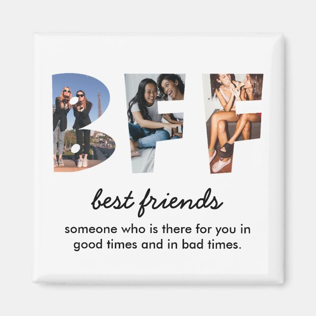 Modern Chic Best Friends 3 Foto Magnet (Vorne)