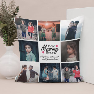 Modern Chic Best Mommy Ever Mother Foto Collage Kissen