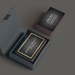 Modern Chic Black and Imitate Gold Foil Luxe Creat Visitenkarte