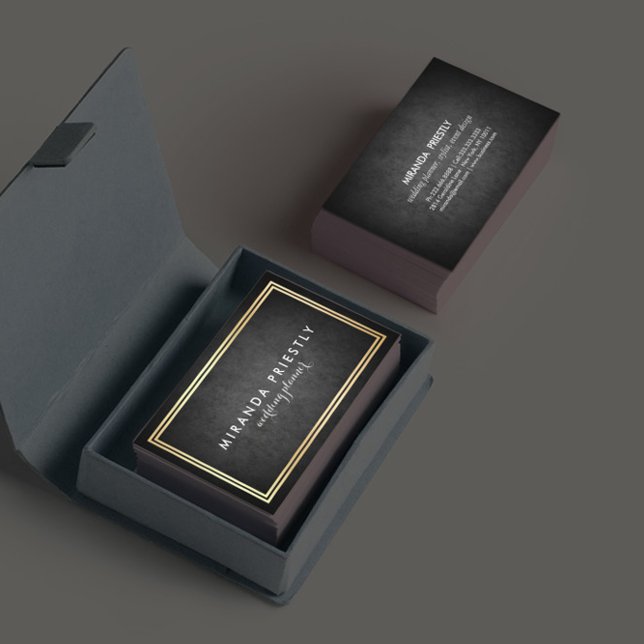 Modern Chic Black and Imitate Gold Foil Luxe Creat Visitenkarte (Von Creator hochgeladen)