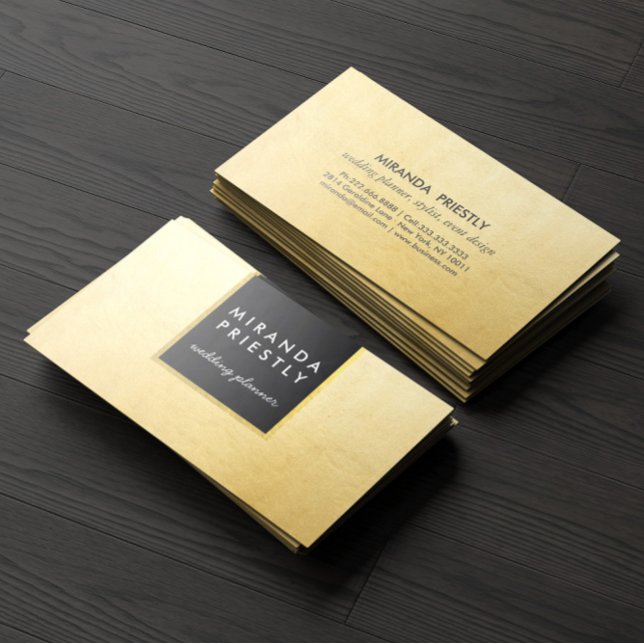Modern Chic Black and Imitate Gold Foil Luxe Creat Visitenkarte (Von Creator hochgeladen)
