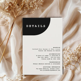 Modern Chic Black and Ivory Details Begleitkarte