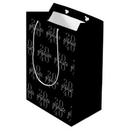 Modern Chic Black Graduation Year Custom Mittlere Geschenktüte