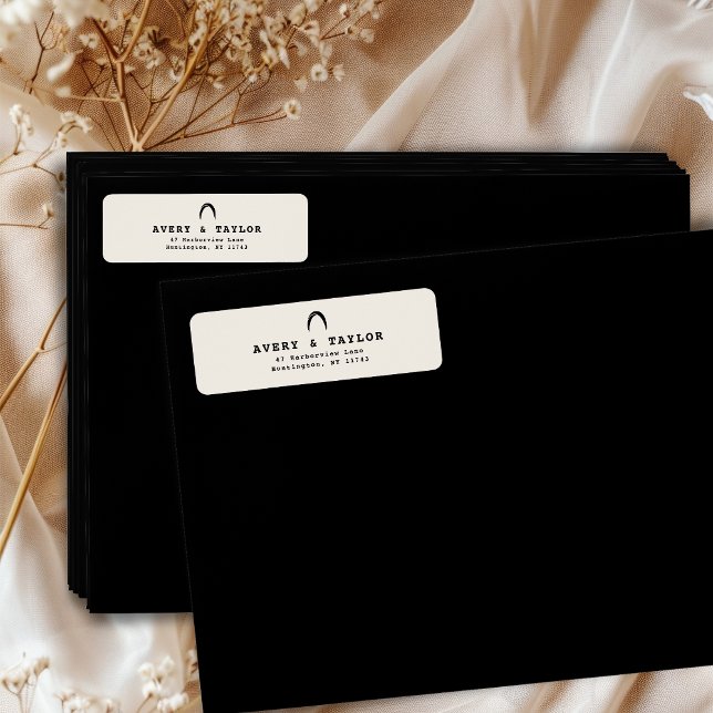 Modern Chic Black Ivory Return Address Label (Modern Chic Black Ivory Return Address Label)