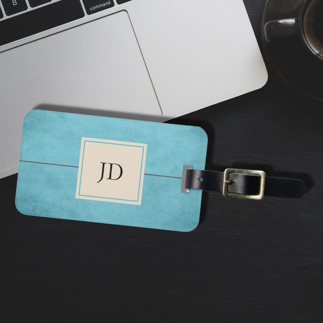 Modern Chic Blue Luggage Tag Gepäckanhänger (Von Creator hochgeladen)