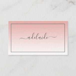 Modern Chic Blush Pink Haarstylist ombre script Visitenkarte