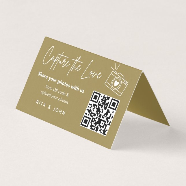 Modern Chic Capture The Love QR code Folded Card (Vorderseite)