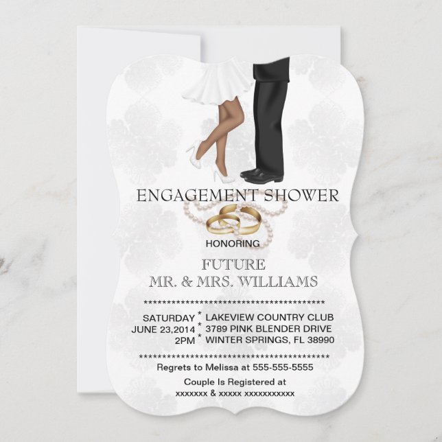 Modern Chic Couple Verlobung Dusche Einladung (Vorderseite)