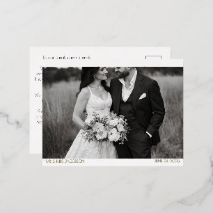 Modern Chic Danke-Card mit Horizontalem Foto Folien Feiertagspostkarte