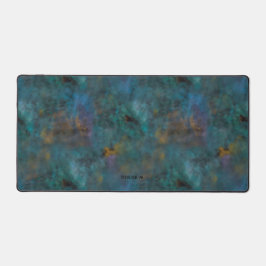 Modern Chic Dark Green Blue Tie Dye Name Custom Schreibtischunterlage